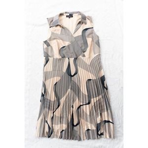 Elegant Beige and Black Patterned Dress